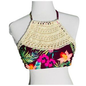 Boho High Neck Crotchet Flora Swim Bikini To